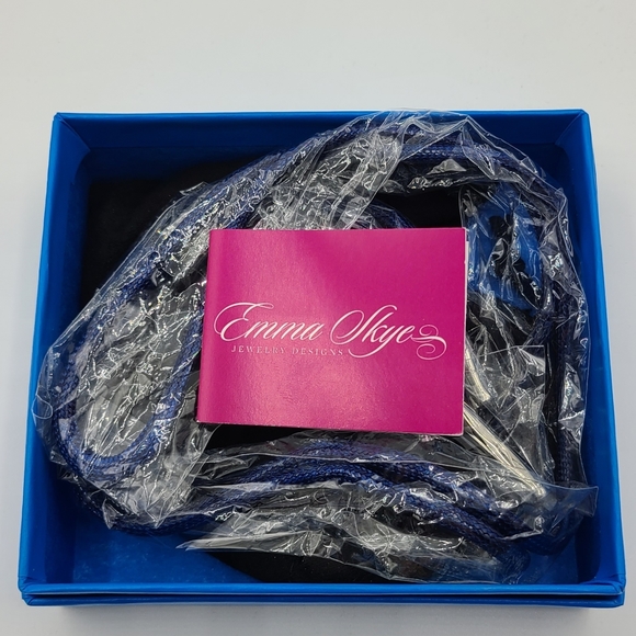 Emma Skye Leather Crystal Cord Lariat Necklace - Picture 6 of 6